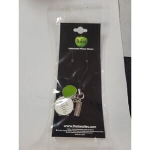 The Beatles White Drum Logo & Green Apple (2007) Cell Phone Charm Keychain